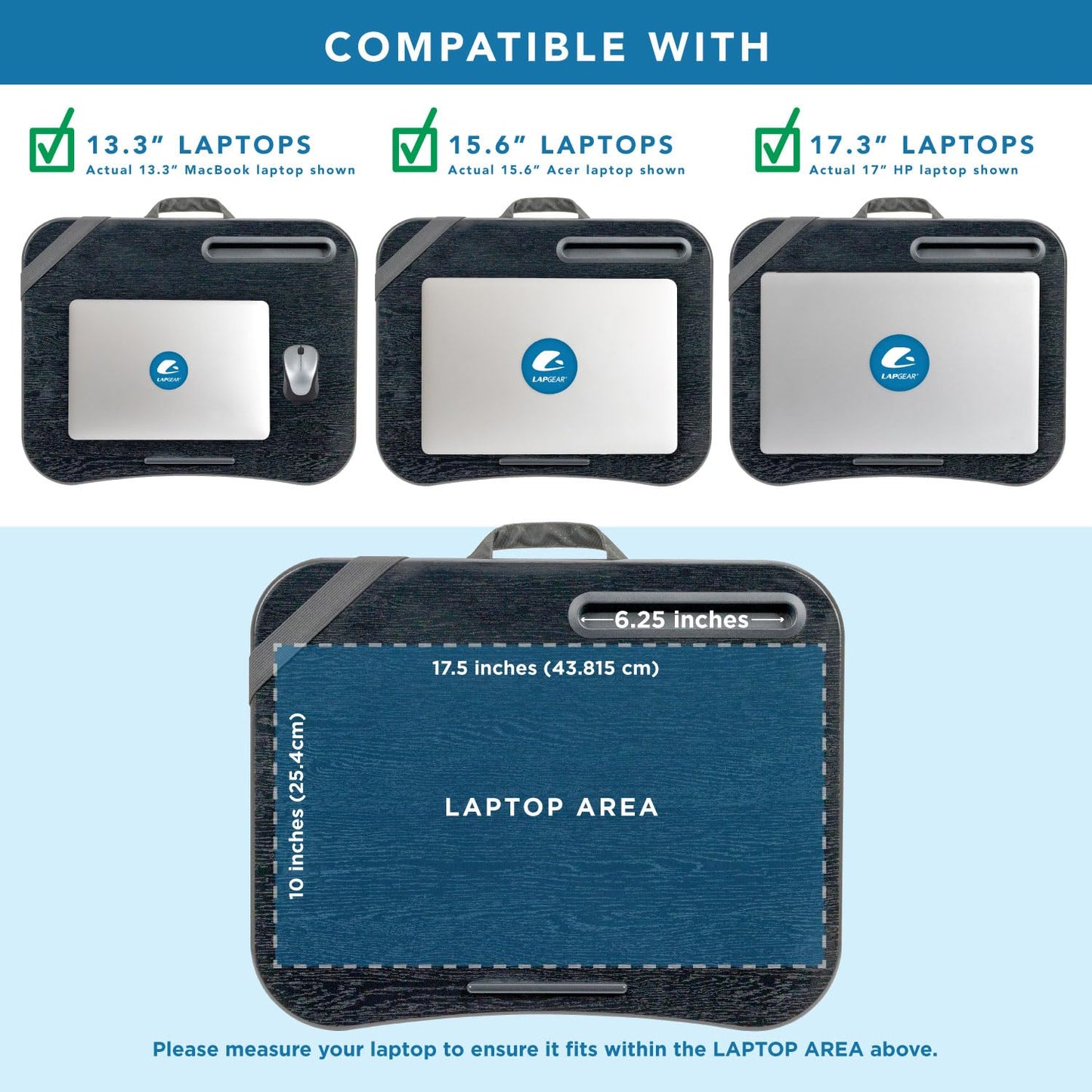 LAPGEAR XL Designer Lap Desk with Phone Holder and Device Ledge - Gray Argyle - Fits up to 17.3 Inch Laptops - Style No. 45538