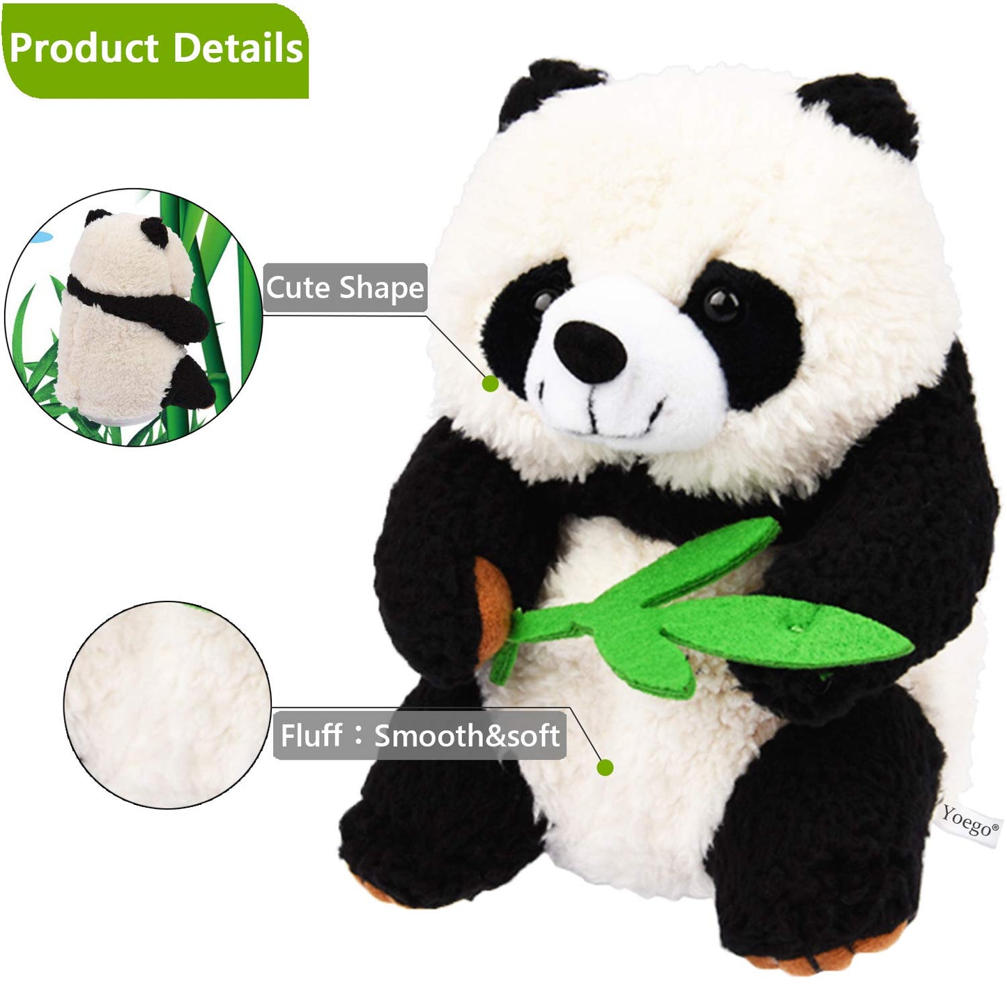 YOEGO Talking Toy, Plush Panda Cute Sound Effects with Repeats Your Said Voice, Best Buddy for Kids Gift