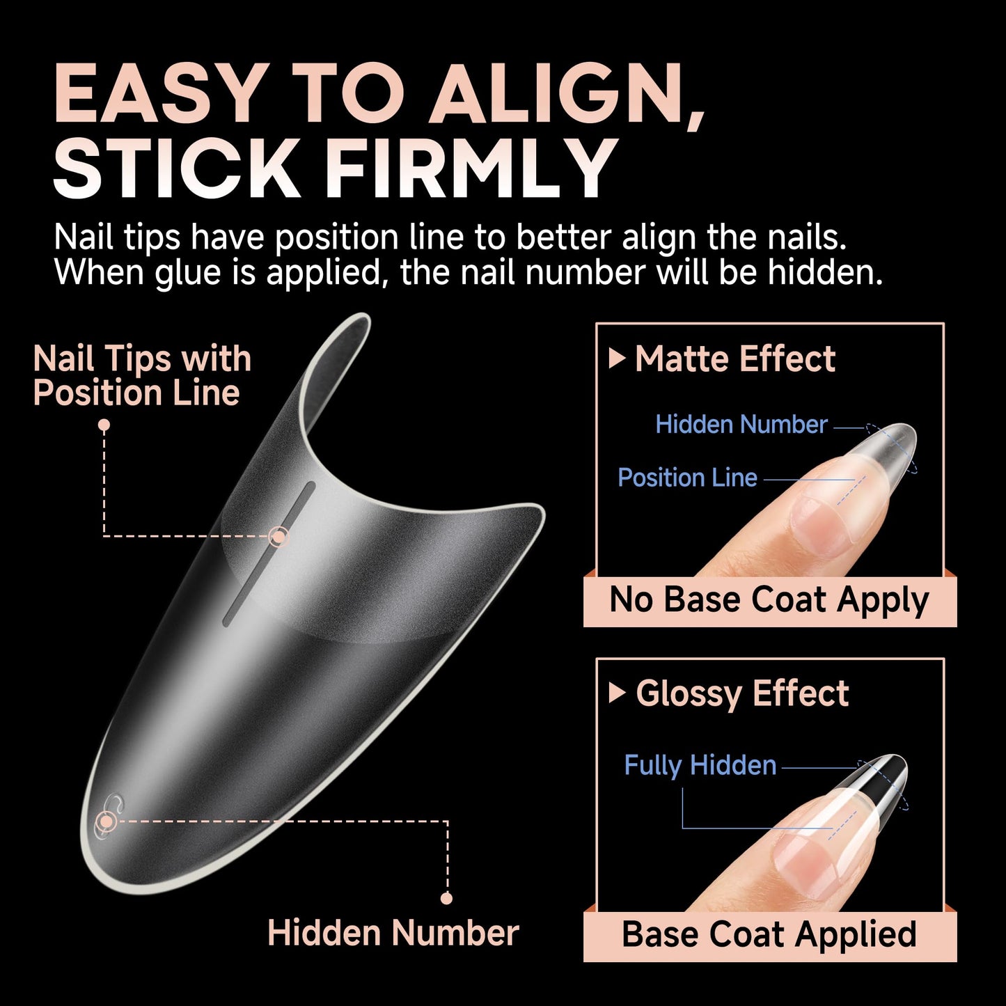 UNA GELLA Almond Gel Nails Tips Medium: 504pcs Full Matte Soft Gel Almond Shape Nail Tips Half Cover Clear Gelly Tips for Nail Art Press On Nails 12 Sizes, Nail Extensions