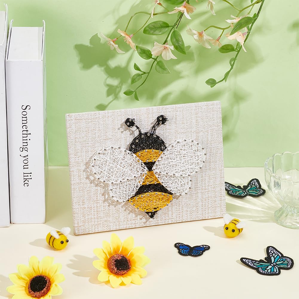 WEBEEDY 3D String Art Kit for Adults Beginners, DIY Bee String Craft Kit, Include All Necessary Accessories and Frame, Christmas Mother's Day Home Wall Decorations Unique Women Gift
