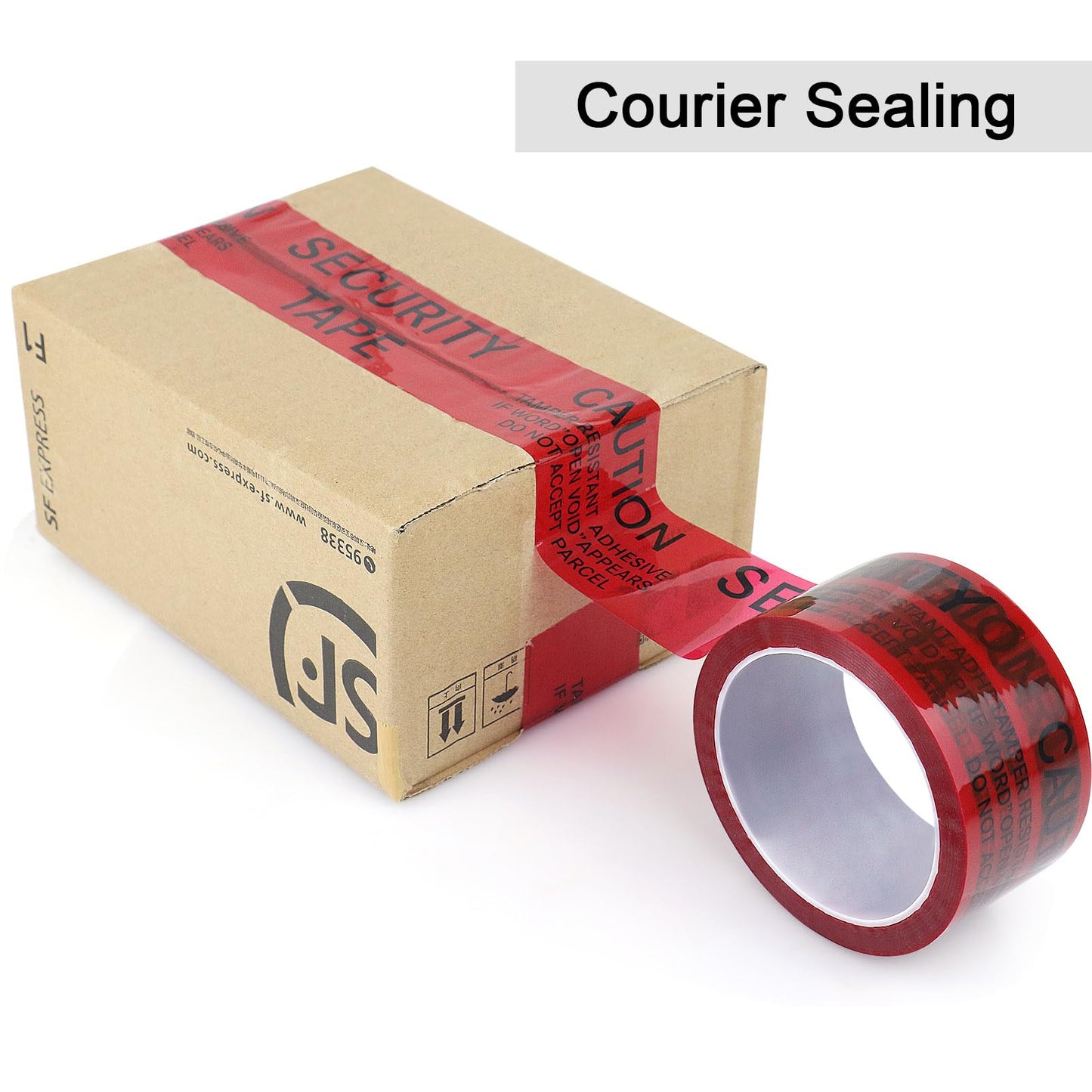 BOMEI PACK Transfer Tamper Evident Security Tape,Tamper Proof Packing Tape,Transfer Tamper Resistant Void Tapes Red for Evidence Box, Envelope, Shipment (2 Inch x 55 Yards)