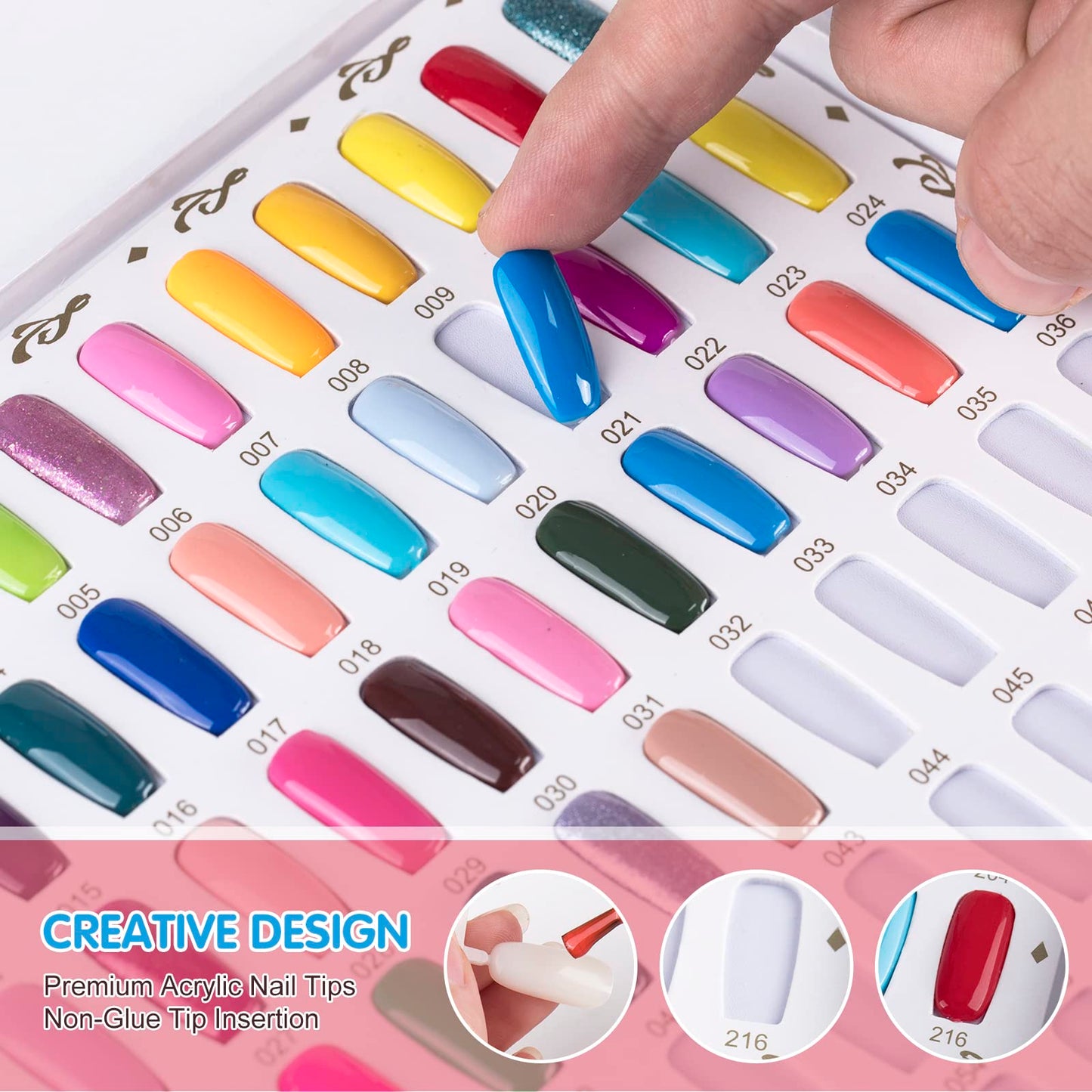 Acycoin2A Professional 216 Nail Colors Chart (Gold)