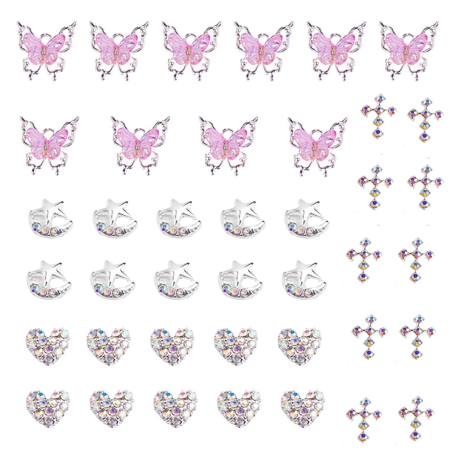 Y2K Press On Nails Packaging Kit+ Nail Charms Bundle