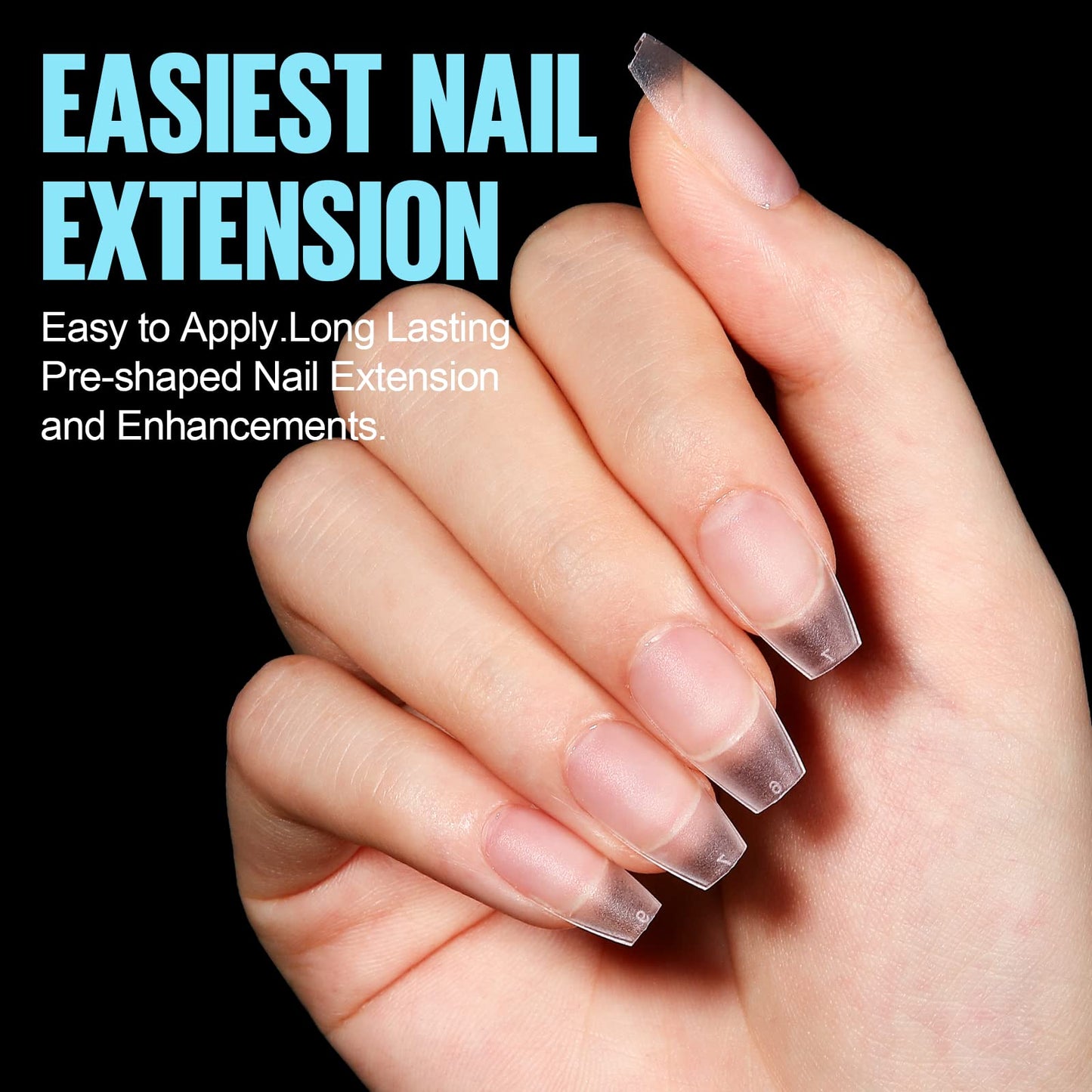 TOMICCA Short Coffin Nail Tips 450Pcs Soft Pre Shaped Gel Nail Tips, Acrylic Double-sided Matte Full Cover Press on Nail or Extension Manicure