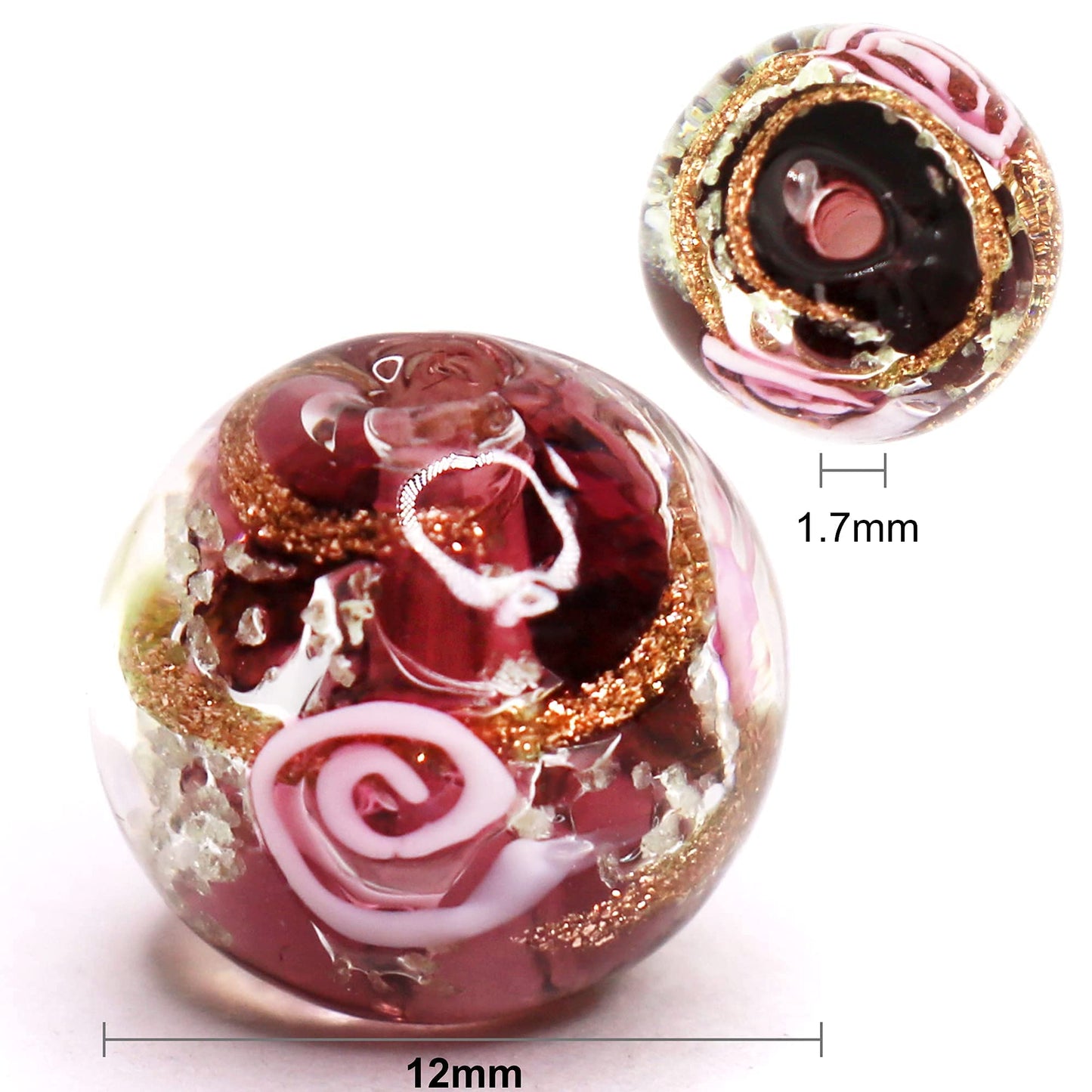 Artsy Crafts 40 Pcs Assorted Glow in The Dark Firefly Beads 12mm European Lampwork Luminous Glass Beads for Jewelry Making Charm Bracelet Necklace Earrings Crafts (Mixed 40pcs)