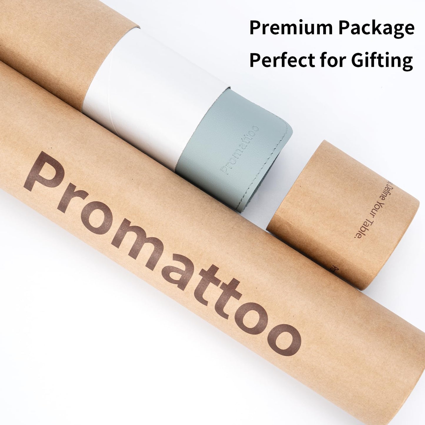 PROMATTOO Oversized Non-Slip Desk Pad Protector with Premium Gift Box – Vegan Leather Waterproof Laptop Mat for Keyboard & Mouse, Grips Desk Firmly – Large Office Pad– Morning Fog Blue