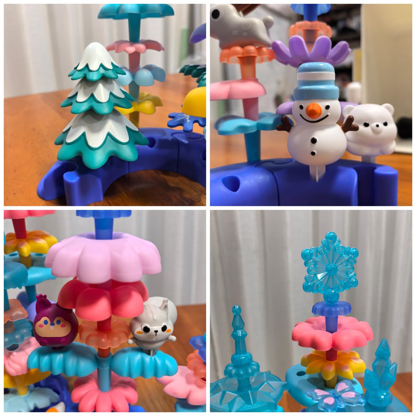 PSDVAYI Snow Garden Stacking Toys for 3 4 5 6 Years Old Toddlers, 79 PCS Creative Construction Building Toys Educational STEM Christmas Birthday Easter Gift for Kids Age 3+