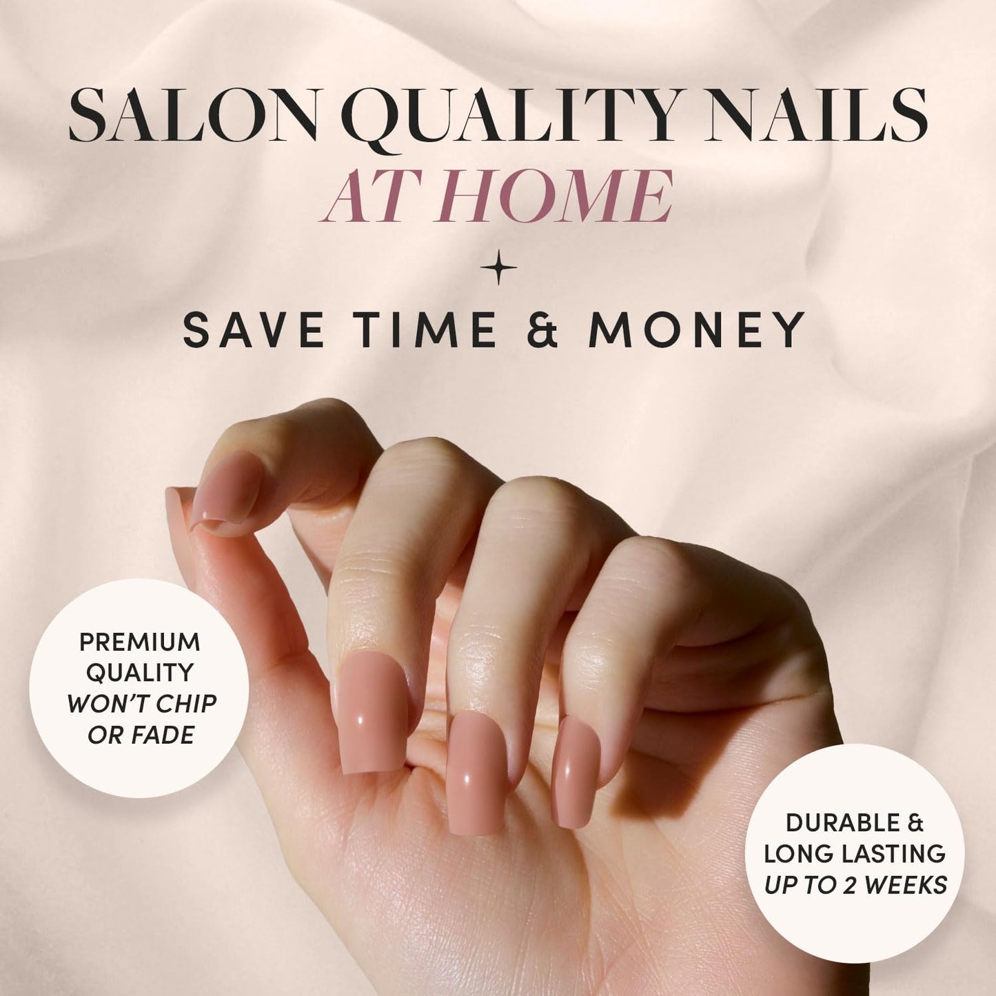 Glamnetic Press-On Nails Bundle - In The Nude, Fiancéd & Goal Digger | Medium Square Fake Nails, Sheer Nude Neutral | Short Almond False Nails with a Ombré | Natural Short Round False Nails with