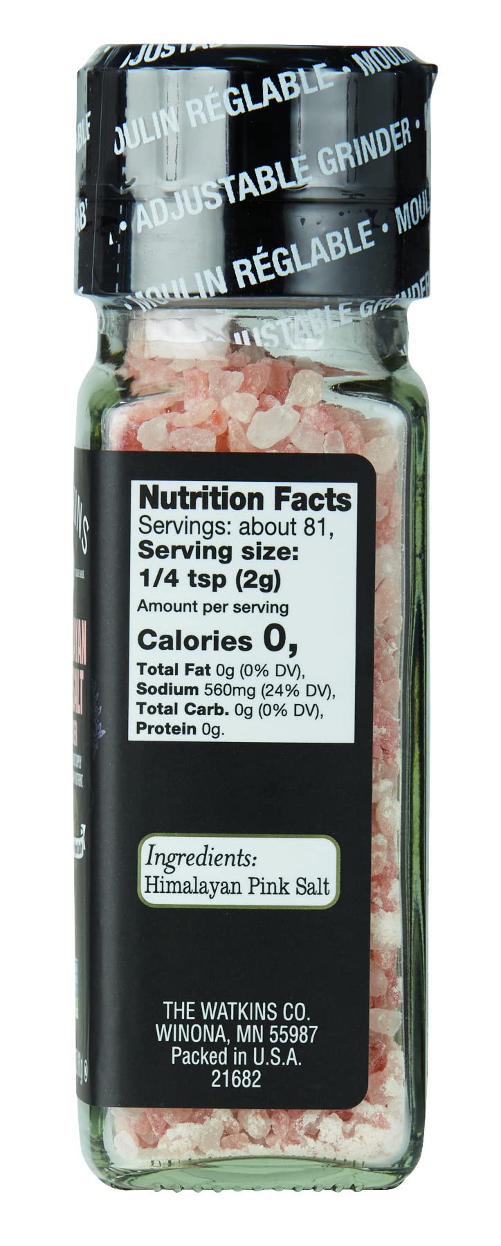 Watkins Himalayan Pink Salt Grinder, 5.7 Ounce (Pack of 1)