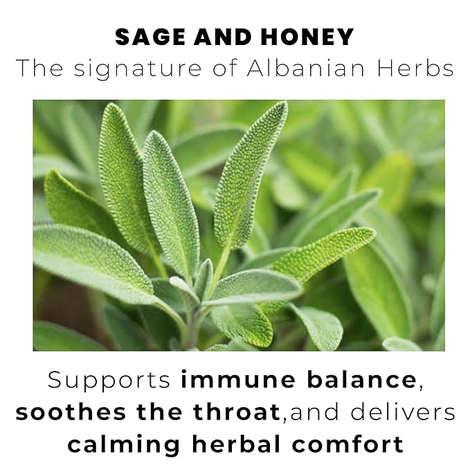 SAGE & HONEY, 100 Loose Leaf Tea Bags THE SIGNATURE OF ALBANIAN HERBS