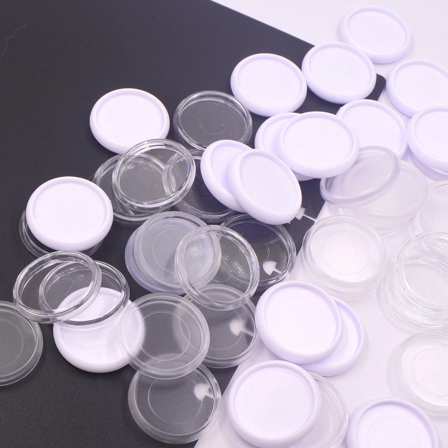 ITSYHPRO 100pcs Discbound Notebook Discs DIY Planner Accessories fits for Tul,Levenger,Arc,Happy Planner,Talia(Super Clear White Clear Mixed,1.1inch/28mm)