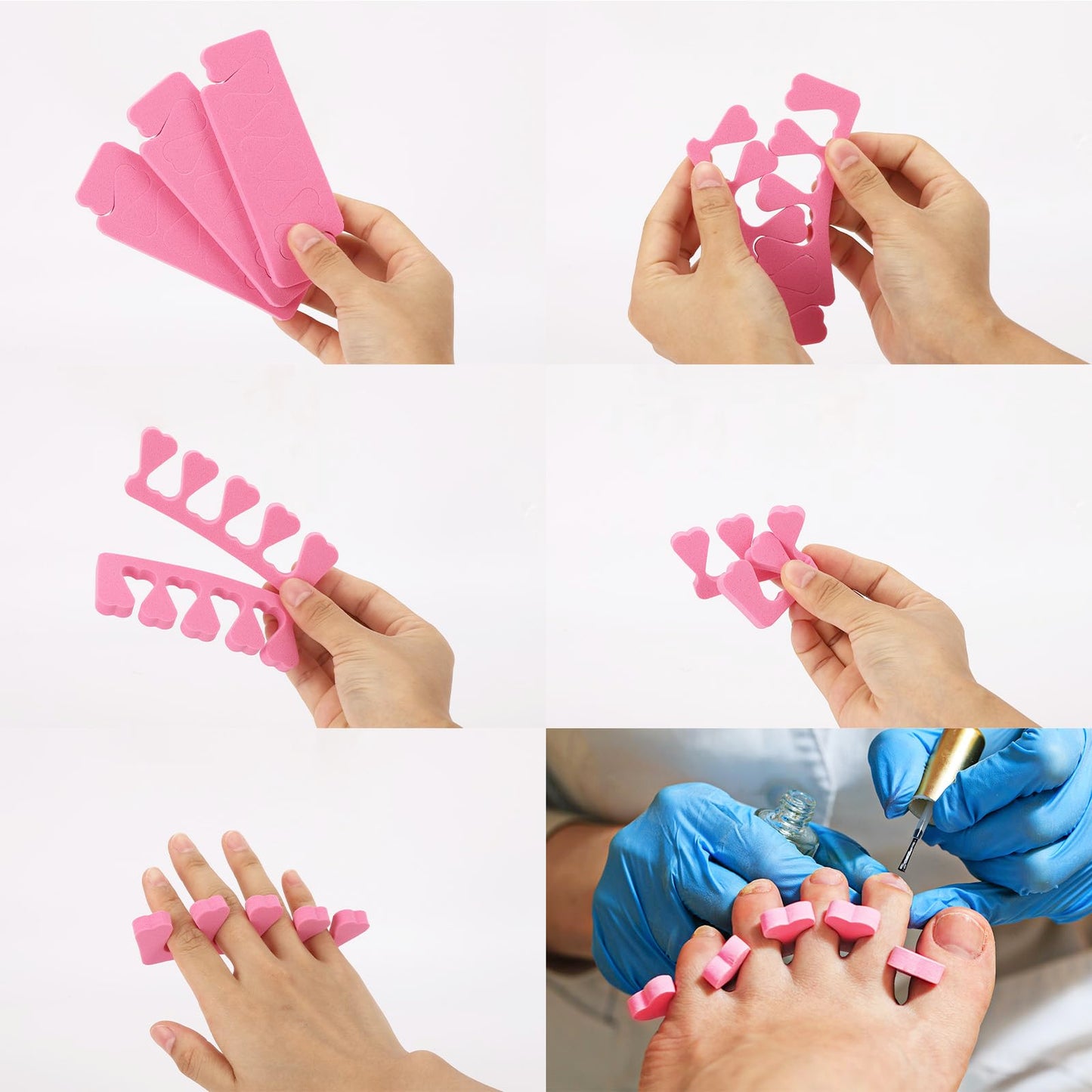 277Pcs Toe Separators Set- Nail Spa Party Tools, Mini Nail Files Buffers Block, Orange Nail Sticks Pedicure Wood Cuticle Pushers