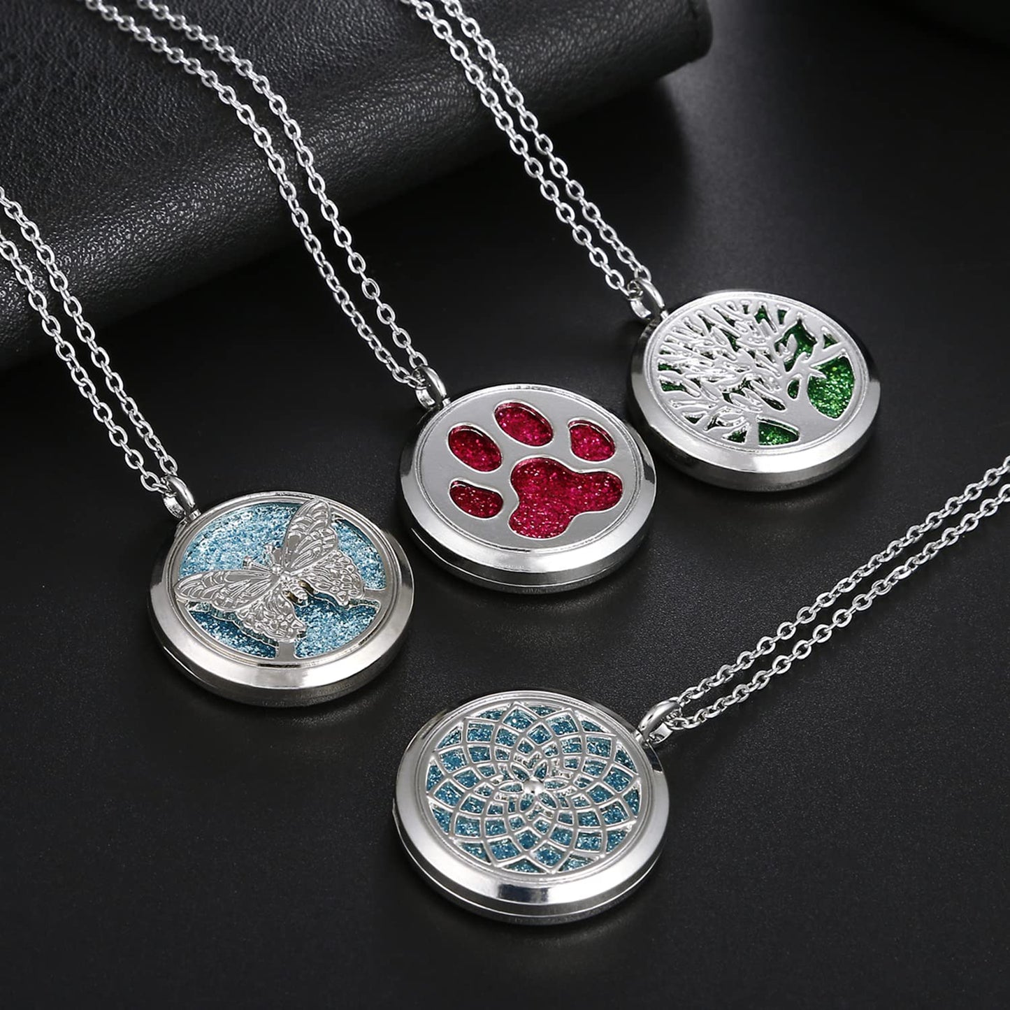 Vie jeune Mixed Aroma Diffuser Locket Pendants Set, Essential Oil Diffuser DIY Necklace Jewelry Making Craft, Bulk Aromatherapy Diffuser Charms Gifts for Women (Random 10pcs Aroma Diffuser)