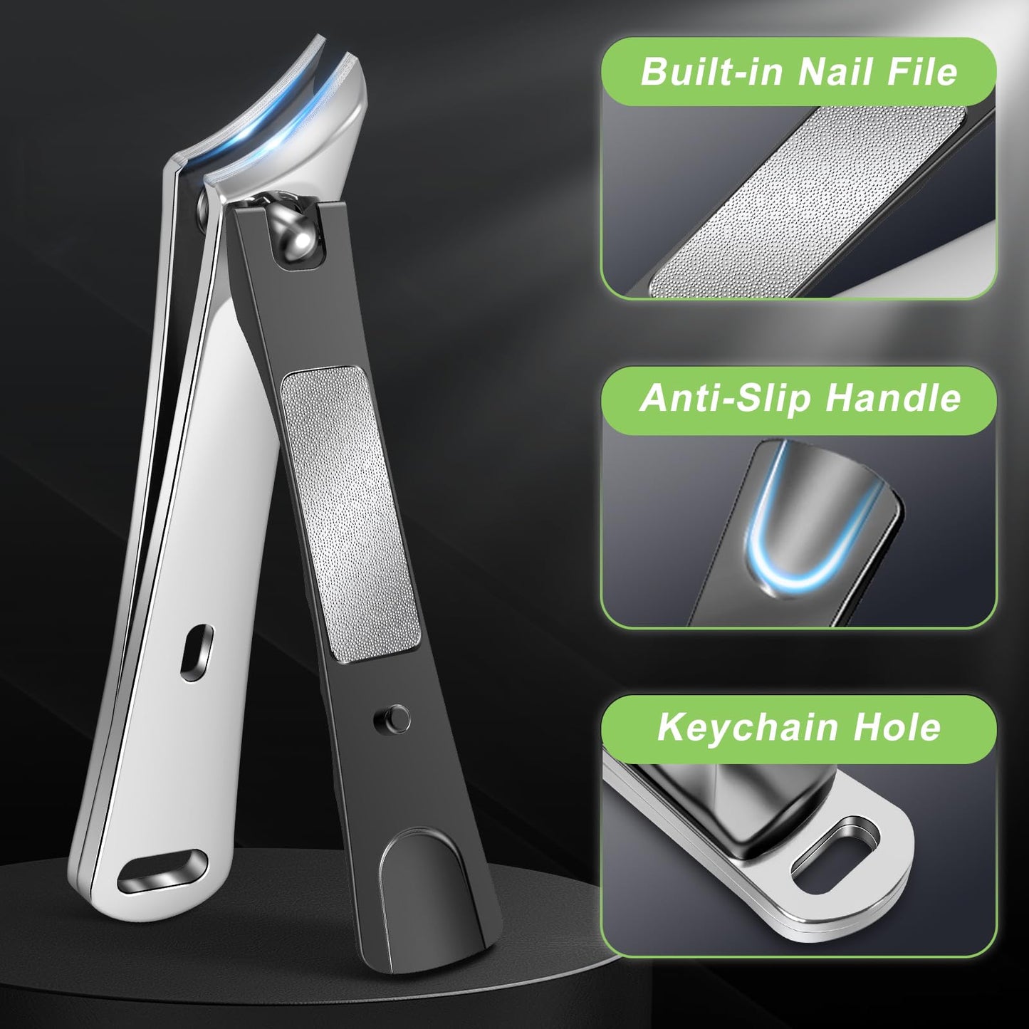 Ingrown Toenail Clippers & Toenail Clippers for Thick Toenails for Seniors, Wide Jaw Opening Nail Clippers for Men