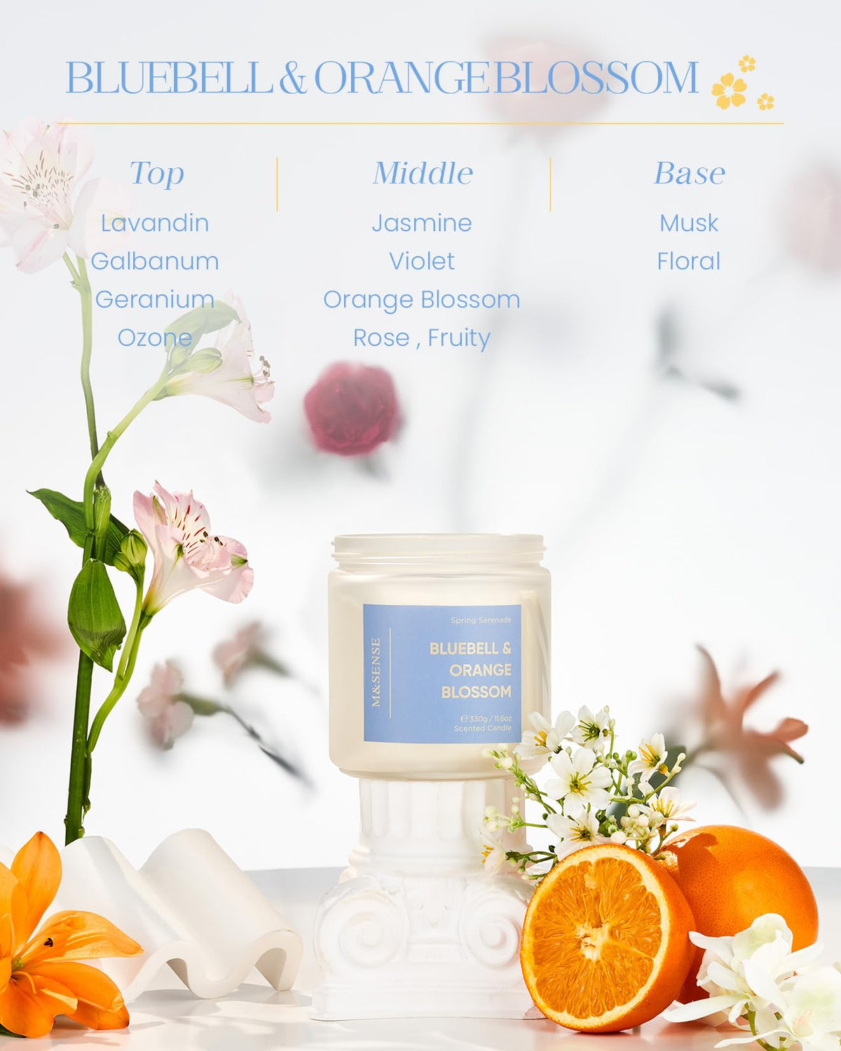 Bluebell Orange Blossom Scented Candle (11.6 Ounce)