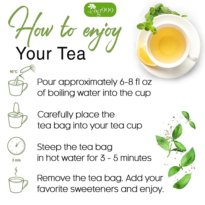 TOG999, Premium 200 Moringa Leaf Tea Bags, 100% Natural & Pure. Loose Leaf Moringa Herbal Tea. No Sugar, No Caffeine, No Gluten, Vegan.