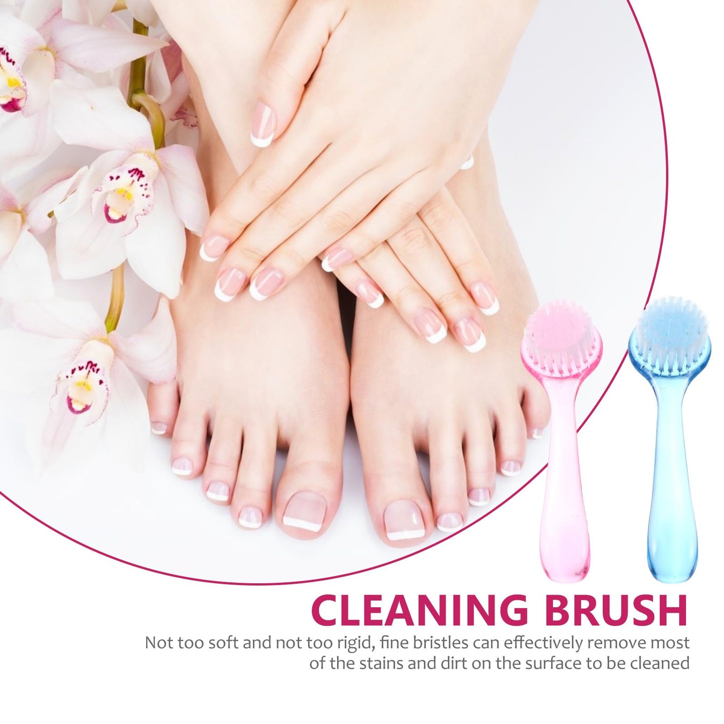 Healeved 10Pcs Fingernail Cleaning Brush with Handle Grip Nail Scrubber Brushes for Toes and Nails Cleaner Multi-Purpose Bulk Facial Cleansing Brush Set 5.12 Inch