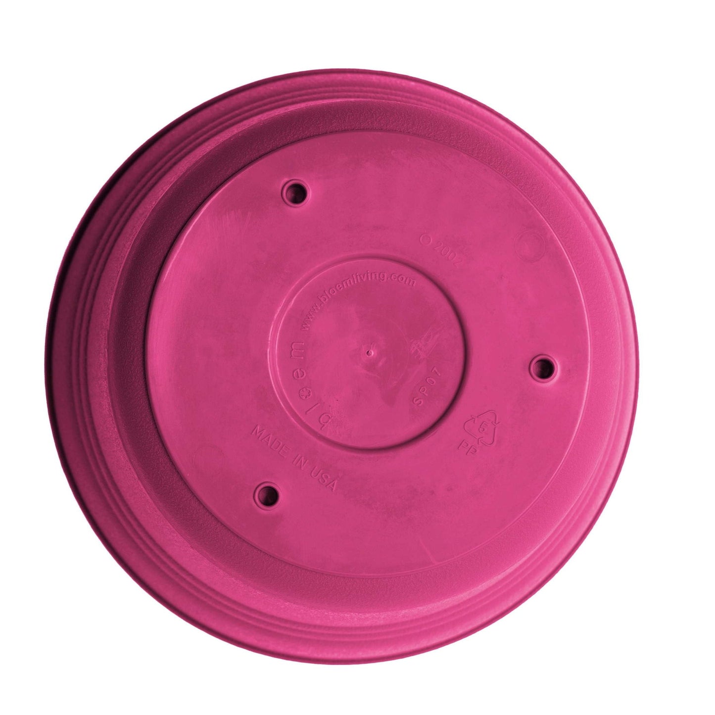 Bloem Saturn 5" Fuchsia Round Planter Pot with Snap-in Saucer for Indoor or Outdoor Gardening, Made in USA