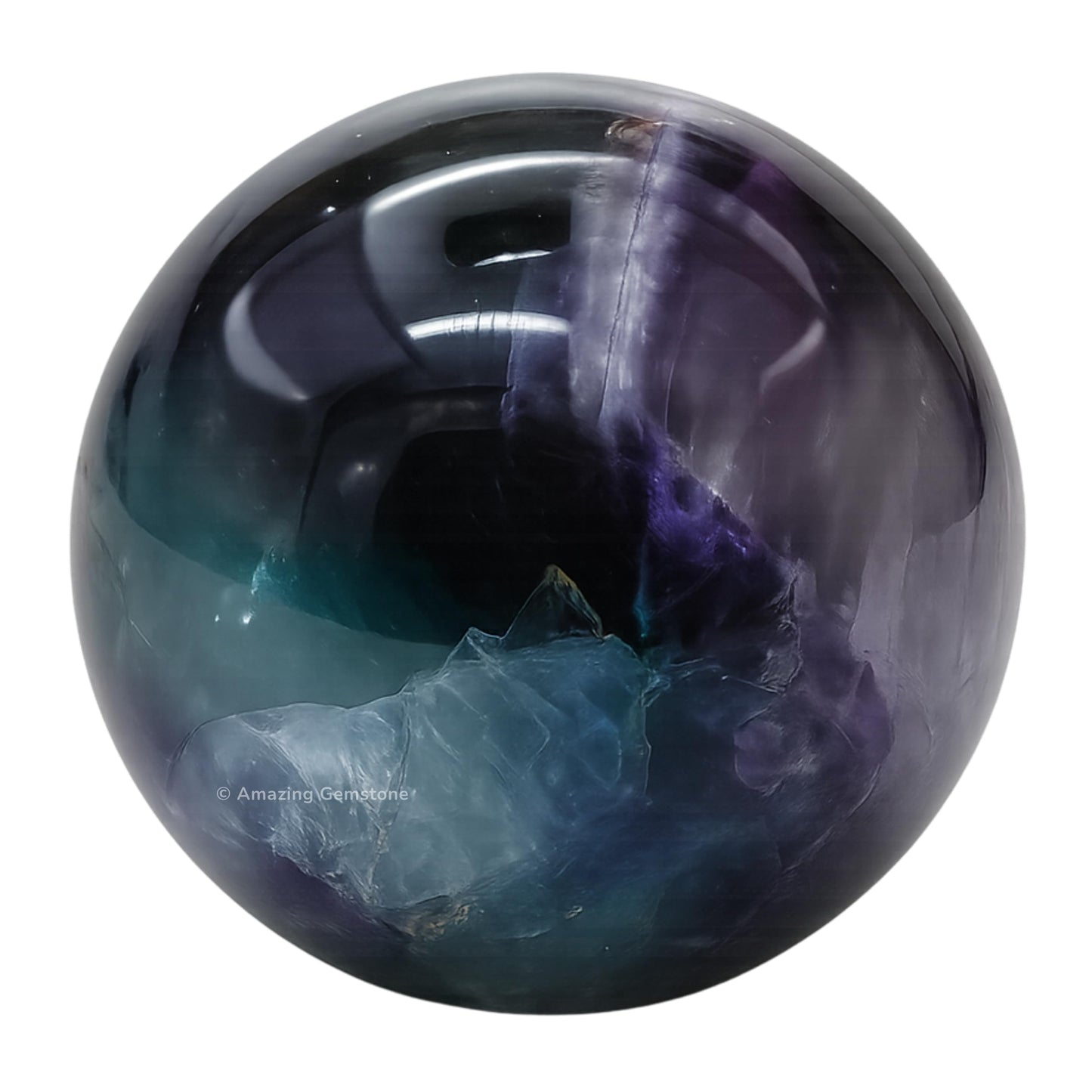 Amazing Gemstone Fluorite Crystal Ball with Stand - 2 Inches Crystal Sphere Meditation Balls for Witchcraft and Decorative Balls