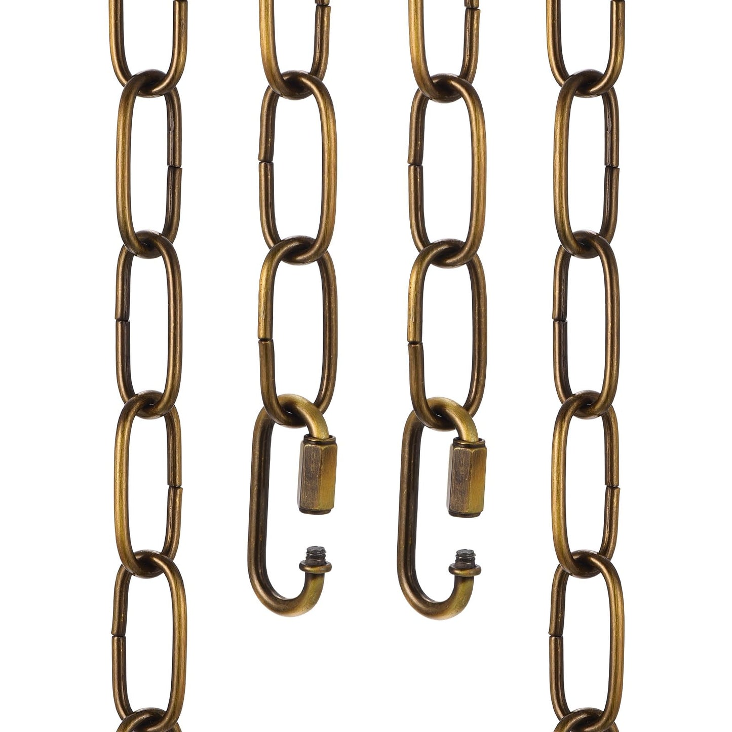uxcell 6ft Lighting Hanging Chain, 3mm/0.12" Looping Metal Pendant Chandelier Chain Extension with 2 Quick Link Lock for Hanging Plant Pendant Chandelier Light Fixture, Gold Bronze