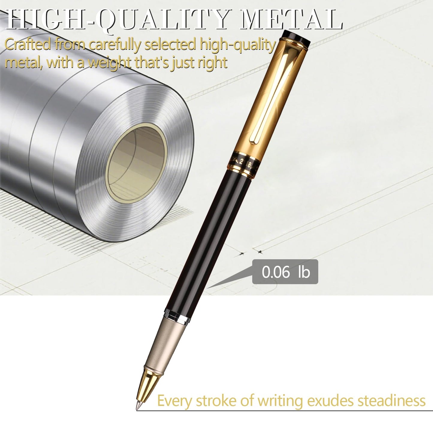 Shiduode Luxury Gel Ballpoint Pens,Personalized Black Ink Pen Set with 6 Pcs Extras Replaceable Metal Refills, Ultra-Smooth Writing Experience, Perfect for Gifts,Business,Office