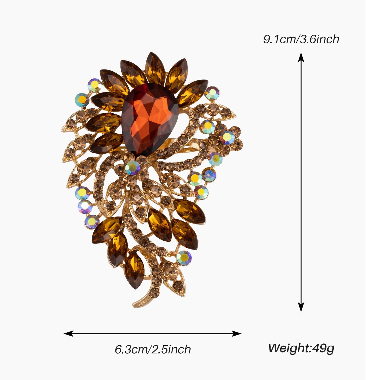 SELOVO Big Large Flower Statement Brooches Pins Scarf Decoration Gold Tone (Yellow)