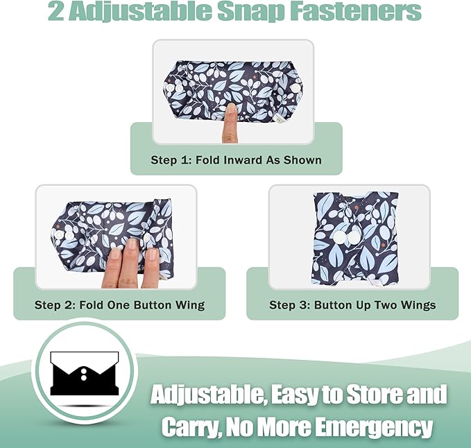 wegreeco Reusable Sanitary Pads - Cloth Sanitary Pads | Light Incontinence Pads | Reusable Menstrual Pads - 1 Cloth Mini Wet Bag (Small, Leaves 02)