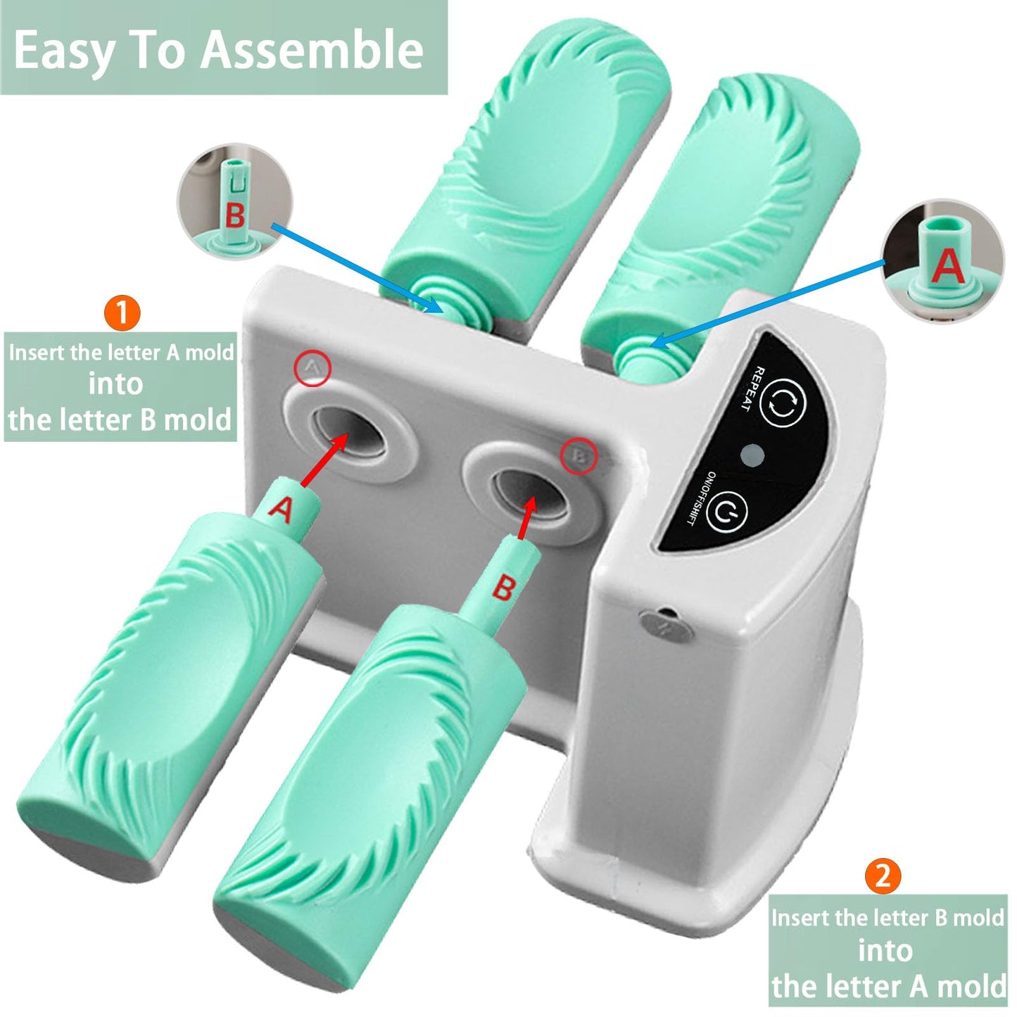 Electric Dumpling Maker Two Sizes Double Head Automatic Electric Dumpling Maker Machine Mould Household Quick Rechargeable Dumpling Maker Kit with Silicone Baking Mat,Dough Cutters,Spoon Brush