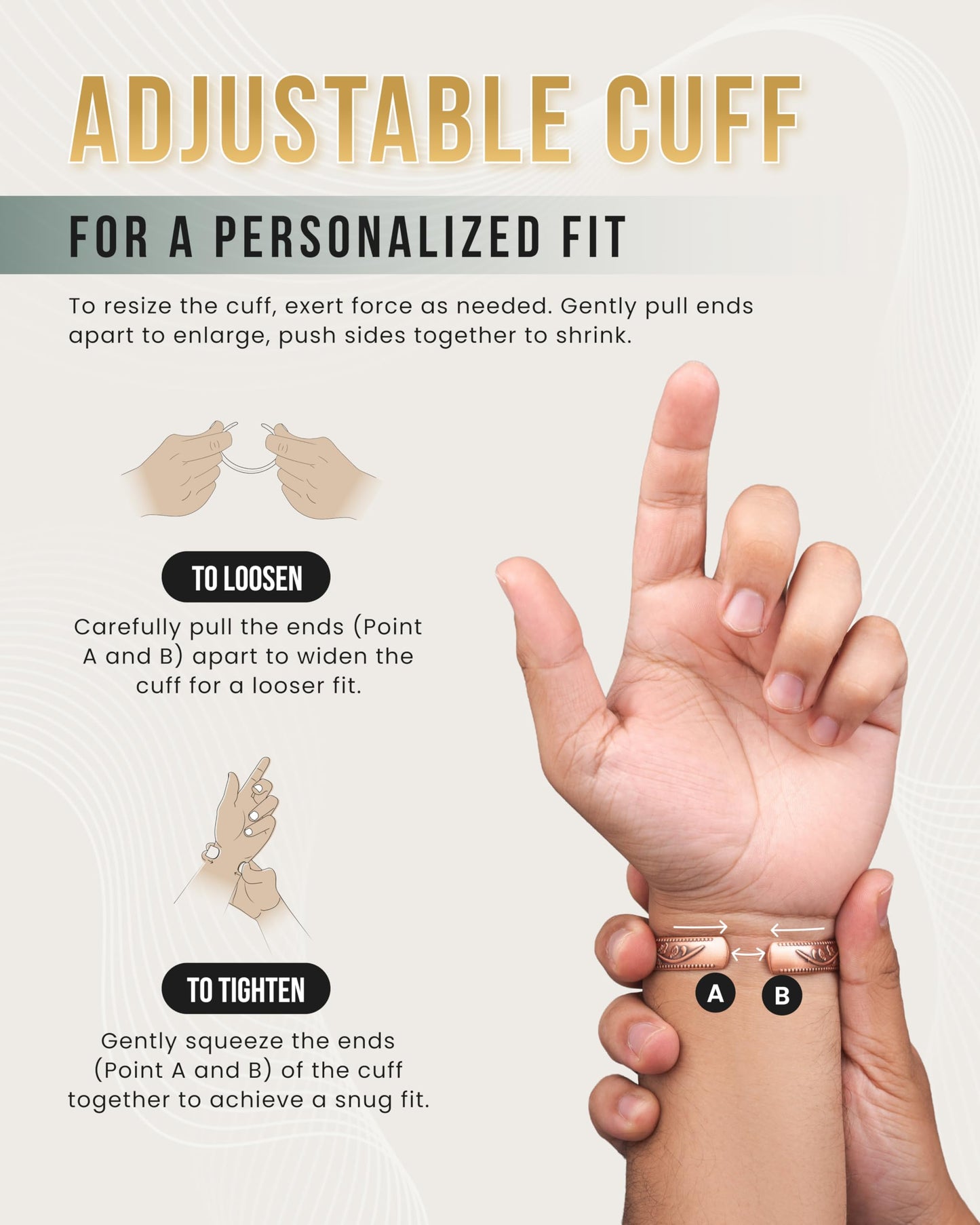 MagnetRX® Women's Copper Bracelet – Effective 99.9% Pure Copper Magnetic Bracelets for Women – Adjustable Womens Copper Cuff Bracelet Bangle (Floral Style)