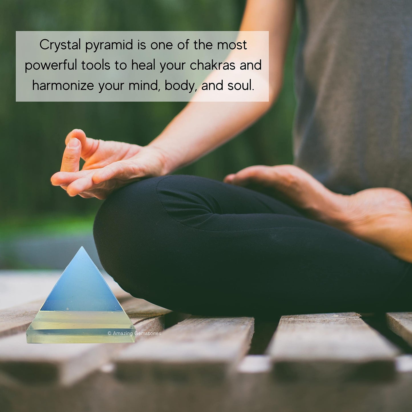 Amazing Gemstone Opalite Pyramid Crystal Healing Stones - 2" Great Pyramid Figurine of Natural Stone Pyramid for Meditation, Reiki, Chakra Balancing and Crystal Pyramids Grid