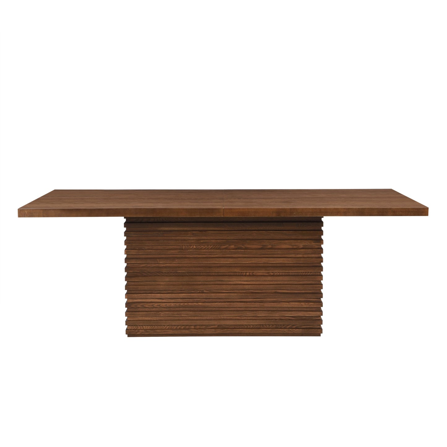 84" Mid Century Modern Dining Table for 6-8 Farmhouse Wood Kitchen Dining Room Table with Fluted Pedestal Base Large Rectangle Dinner Tables for Kitchen Dining Living Room, Walnut