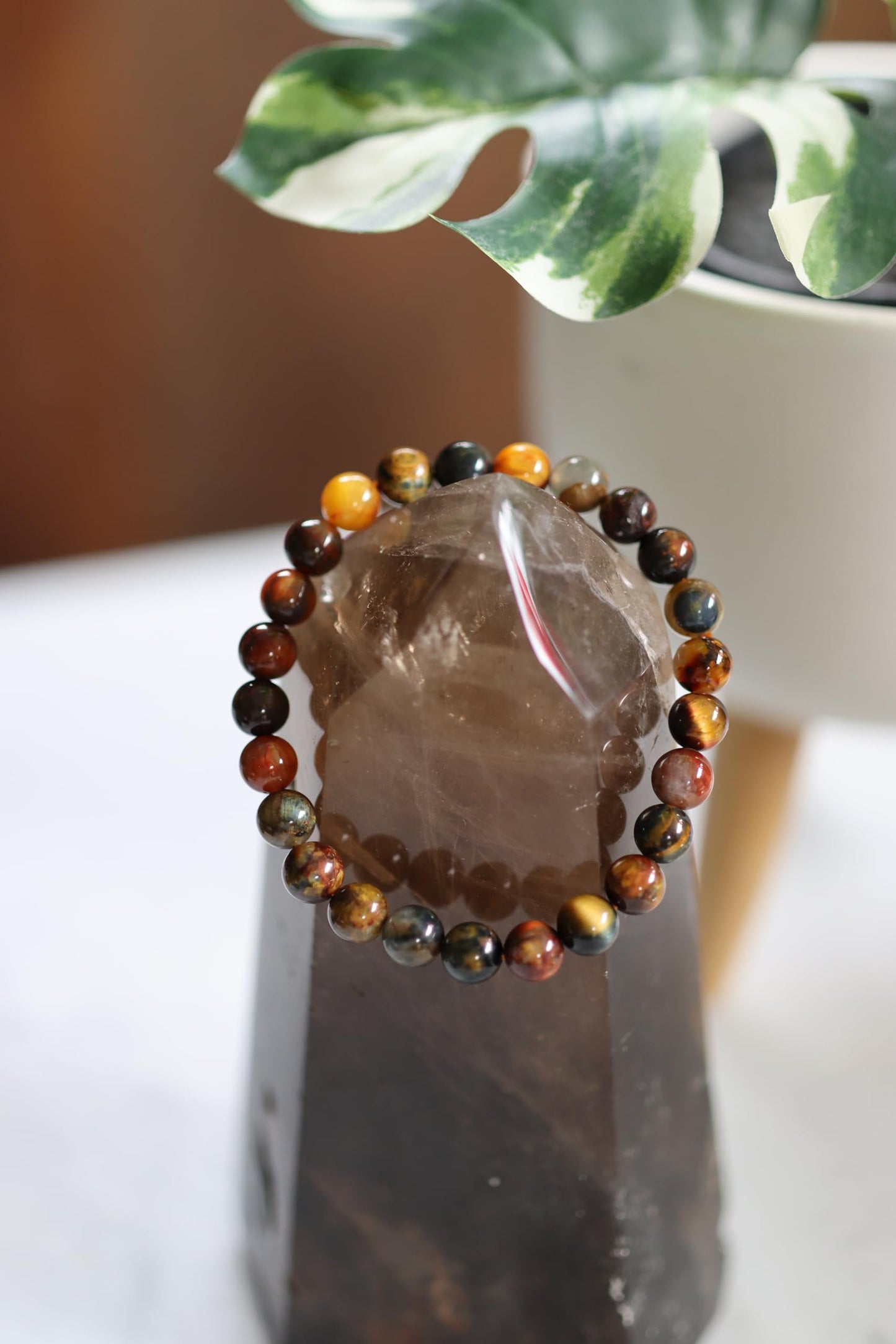 The Vida Handmade AAA+ Quality Crystal Stretch Elastic Bracelet - Nature Gemstone - Jewelry Gift - Holiday Gift - For Women & Men (Pietersite)