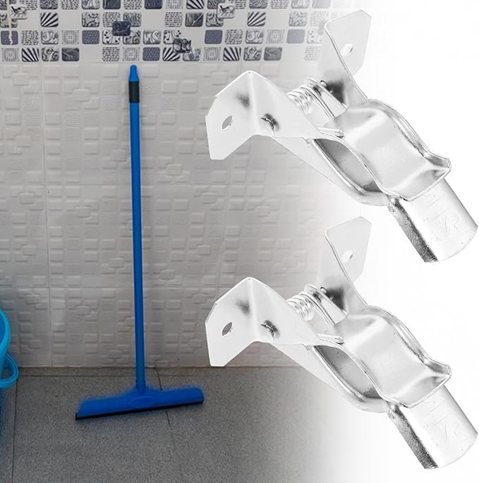 ibasenice 10pcs Heavy Duty Metal Mop and Broom Holder Wall Mounted Organizer with Grippers for Garage Kitchen Laundry Storage