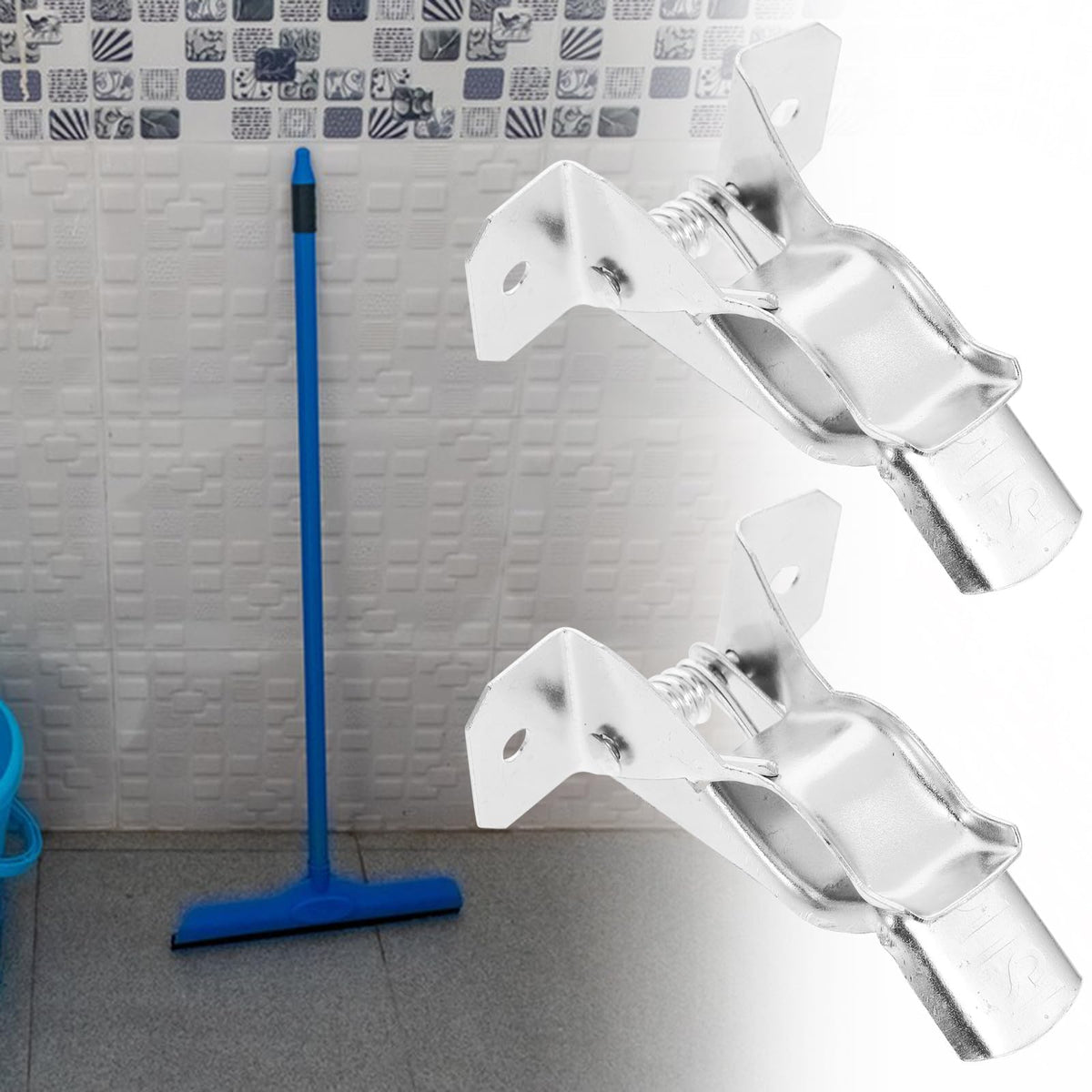 10pcs Heavy Duty Wall Broom Holder and Mop Organizer Set