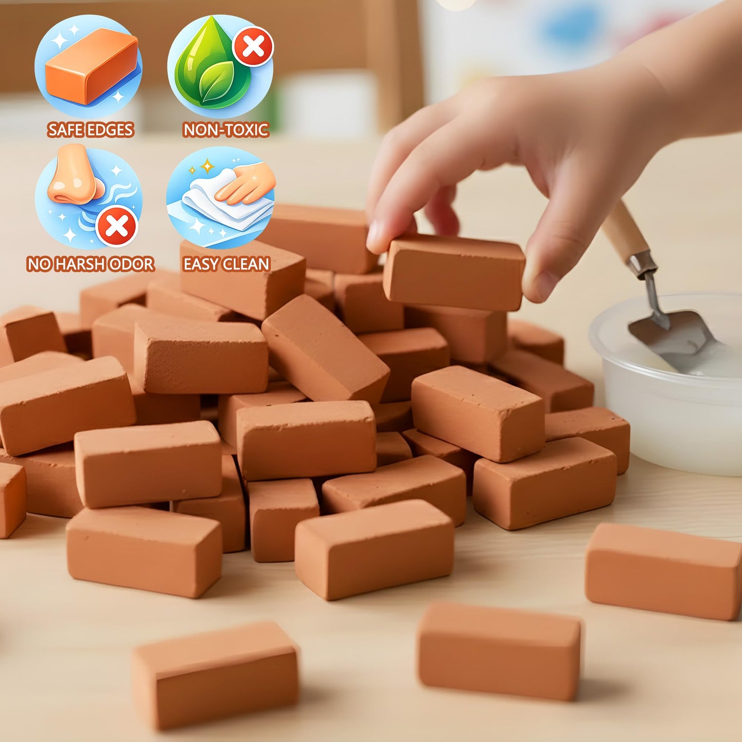 ROHSCE Brick and Mortar Construction Set, DIY Building Blocks for Kids Ages 6+, STEM Construction Kit, Versatile Creative Play, Great Birthday Gift