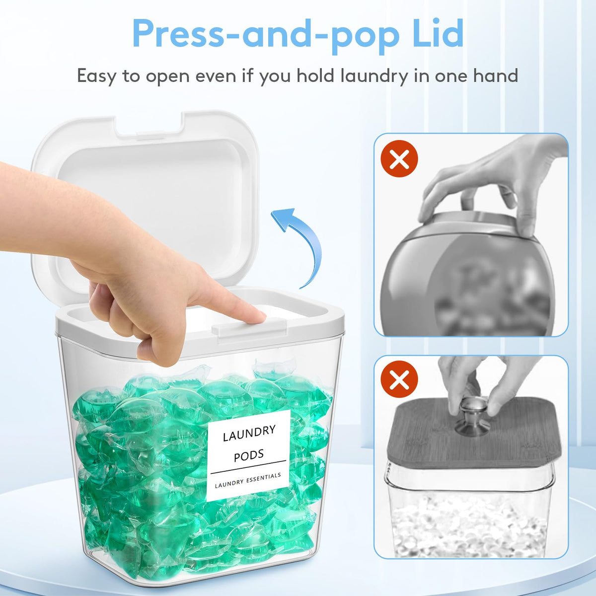 Laundry Pods Container with Pop (2 Count)