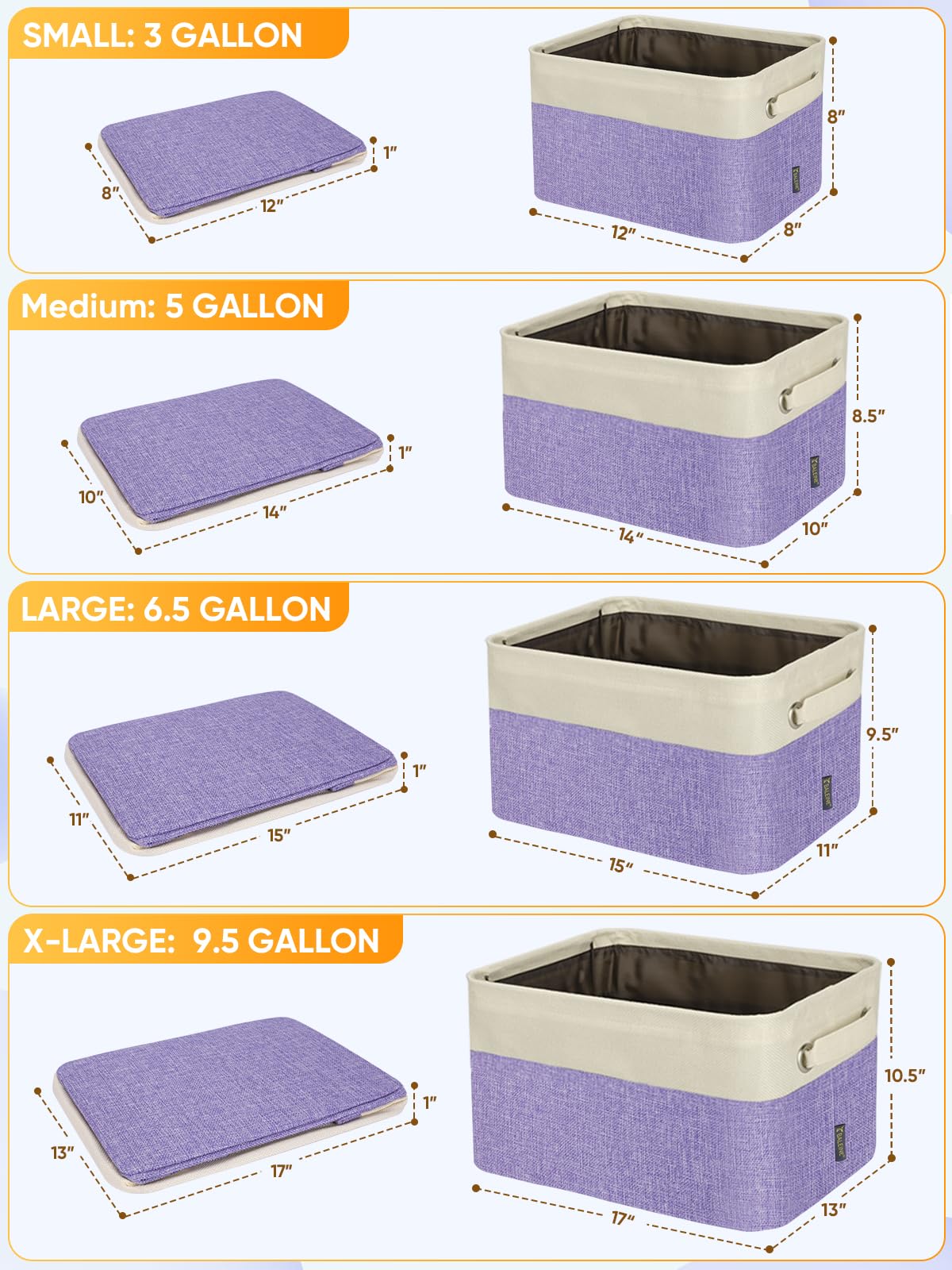2 Pack Fabric Closet Storage Bins for Shelves (2 Count)