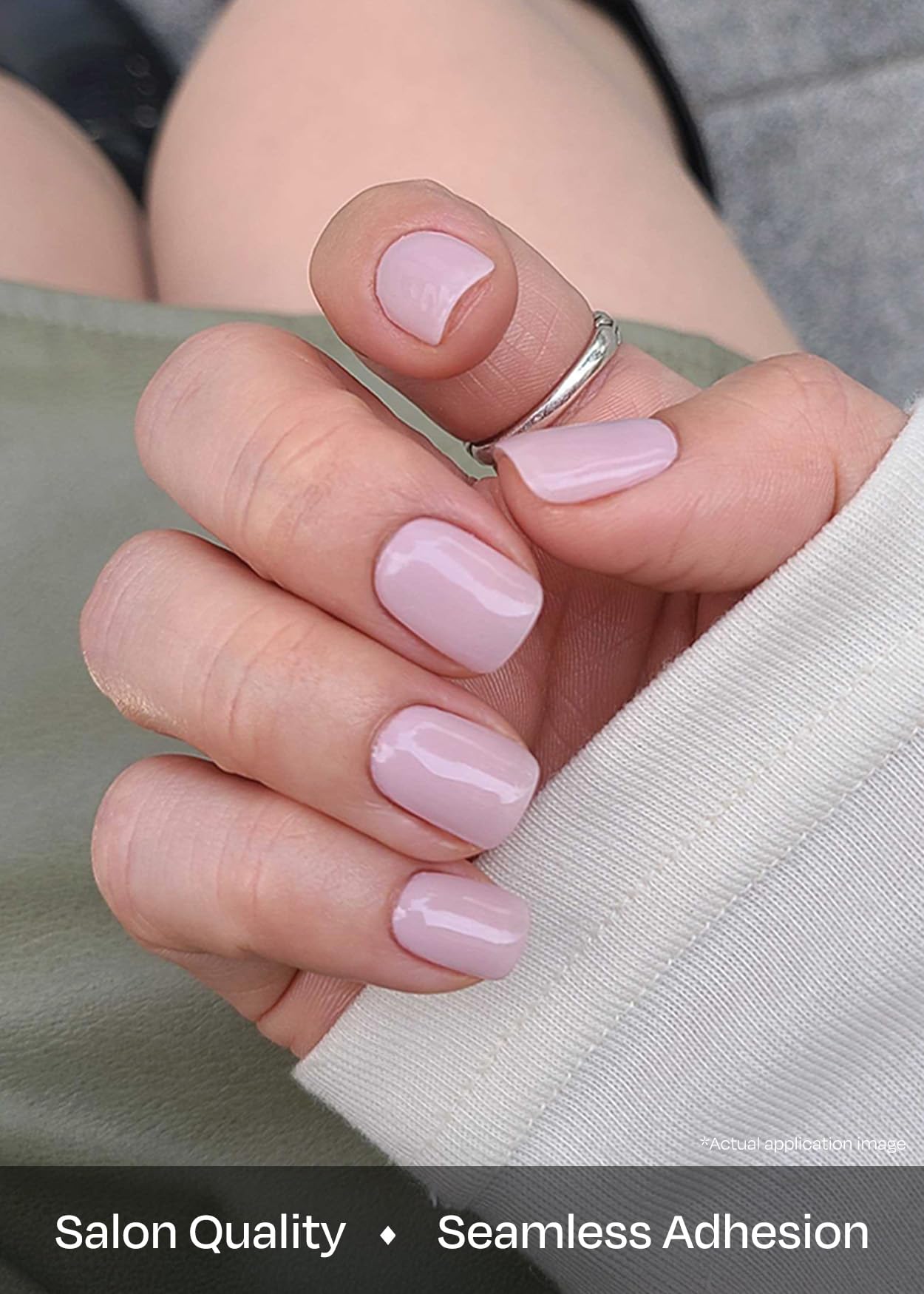 ohora Semi Cured Gel Nail Strips (N Bare Pink) - Works with Any Lamps, Salon-Quality, Long Lasting, Easy to Apply & Remove - Includes 2 Prep Pads, Nail File & Wooden Stick
