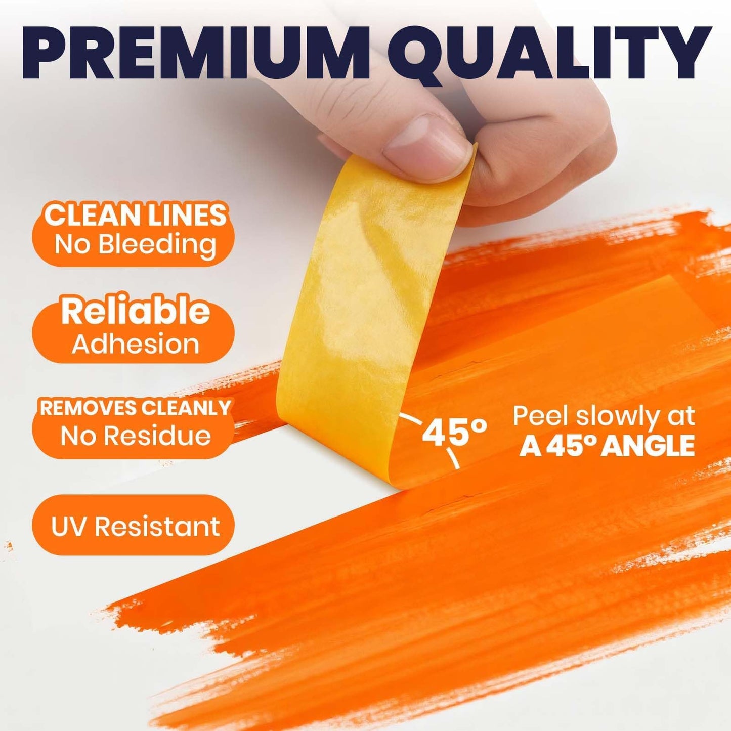 ADHES Orange Washi Tape, 1 in x 60 Yards x 6 Rolls, Decorative Masking Tape for Crafts, Journaling, DIY & Labeling, Easy Tear, Removable, No Residue