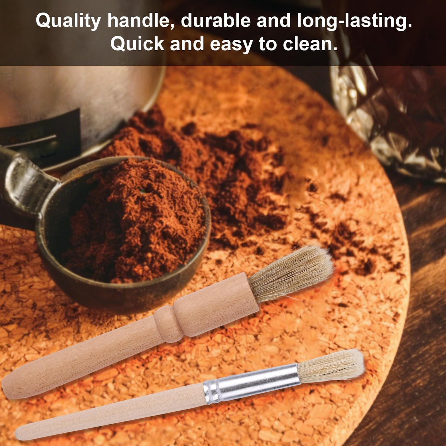 8pcs Coffee Cleaning Brush Set, Espresso Machine & Grinder Cleaning Brushes Long Handle Flexible Brush Cleaner and Scoop Tool for Clean Coffee Maker Grinder Brew Head and Barista Accessories