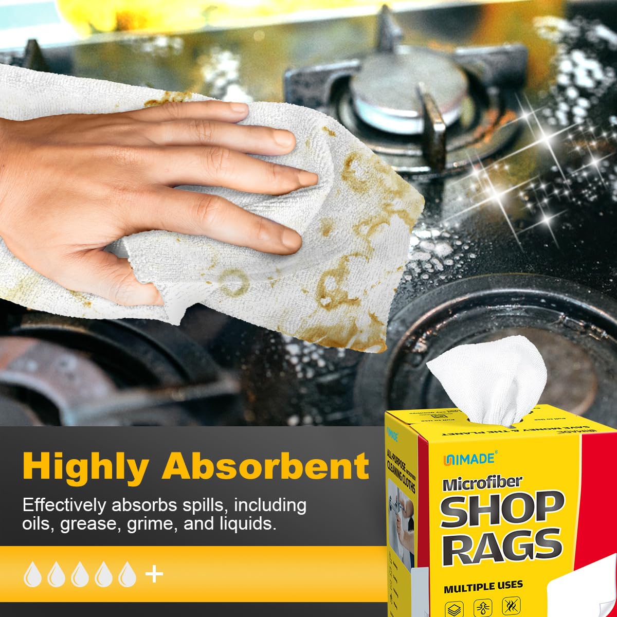 Shop Rags 100 Sheets Microfiber Cleaning Cloth (100 Count)