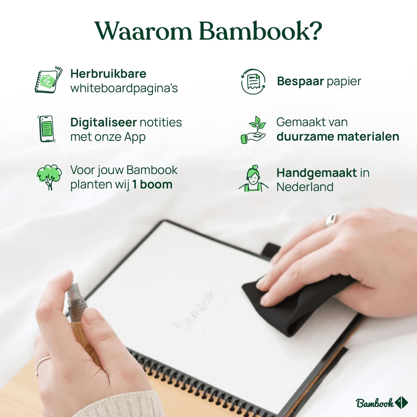 Bambook Classic Notebook Original - A4 - Blank & Lined, Reusable Notebook, Notepad, Reusable Notebook