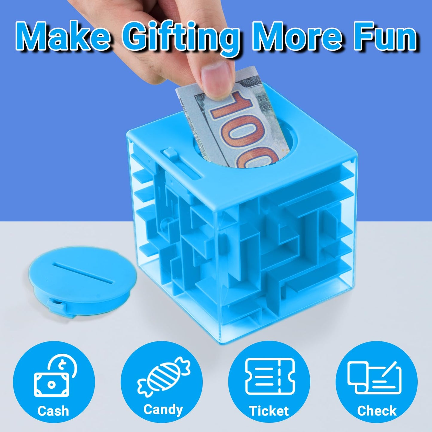iKeelo 4 Pack Money Maze Puzzle Box - Makes Cash Gift Giving More Fun, STEM Gifts and Brain Teasers for Kids and Teens