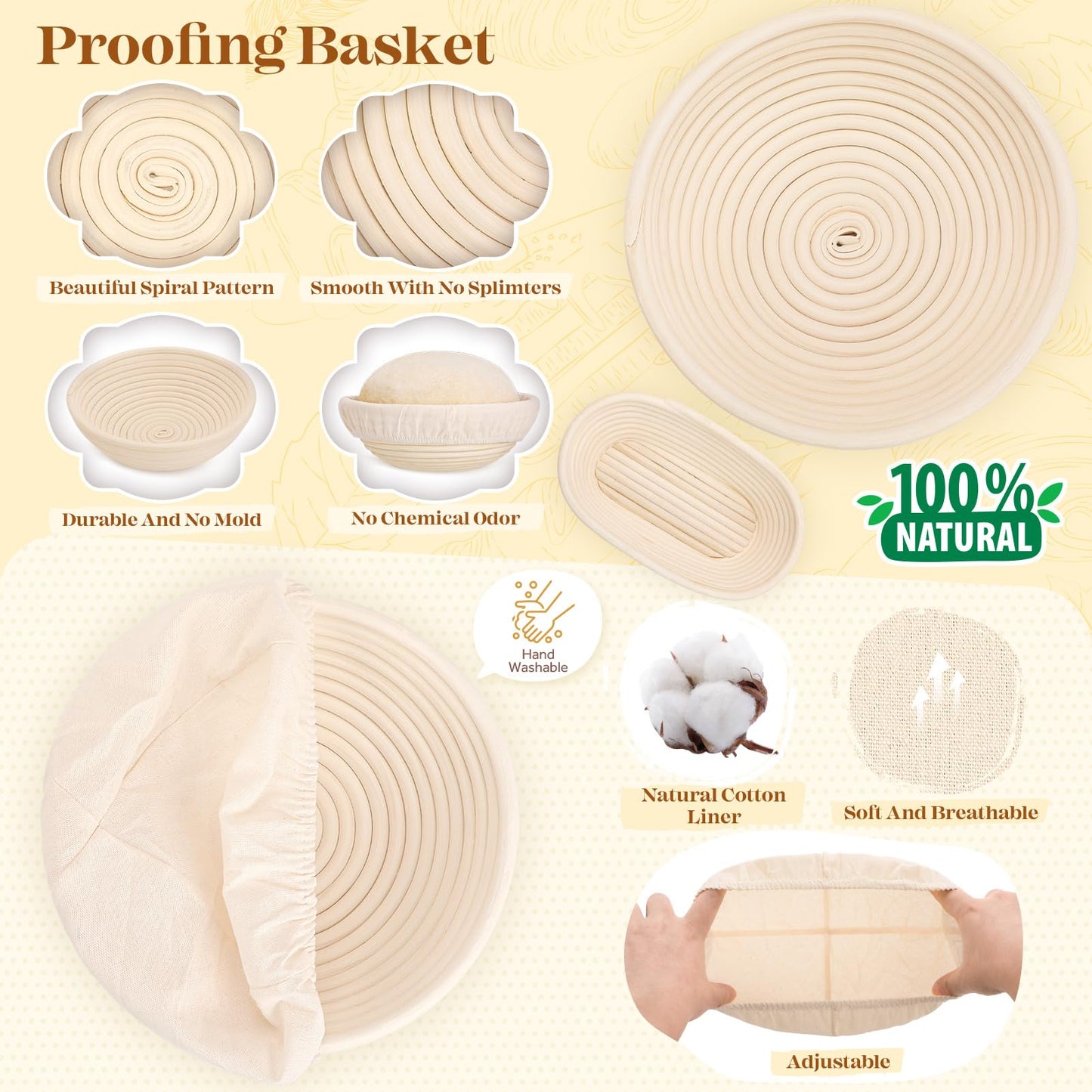 Sourdough Starter Kit, Sourdough Bread Baking Supplies, Sourdough Kit Home and Kitchen, Sour Dough Starter Kits, Sourdough Jar, Bread Proofing Basket, Sourdough Bread Basket, Sour Dough Kit Tools