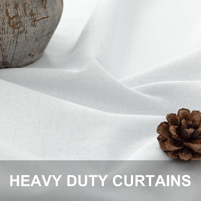 Sliding Glass Door Curtains 98 Inches Long 100% Blackout White Curtains for Bedroom Nursery Living Room Darkening Insulated Thermal Curtains for Summer Heat Lightweight Luxury Drape Playroom Classroom