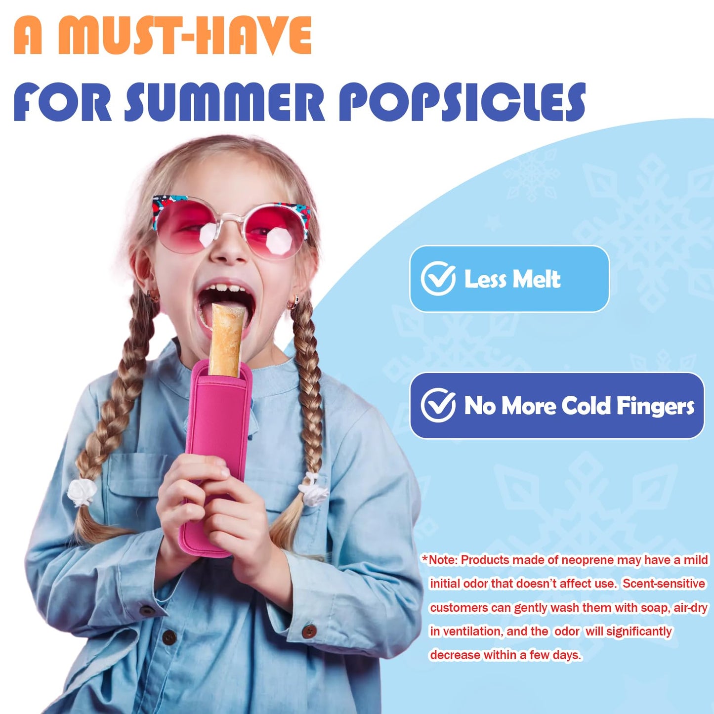 Desing Wish 15 Pack Reusable Popsicles Holders for Kids Anti Frostbite Ice Pop Holder Sleeves Neoprene Freeze Pop Holders (15 Colors)