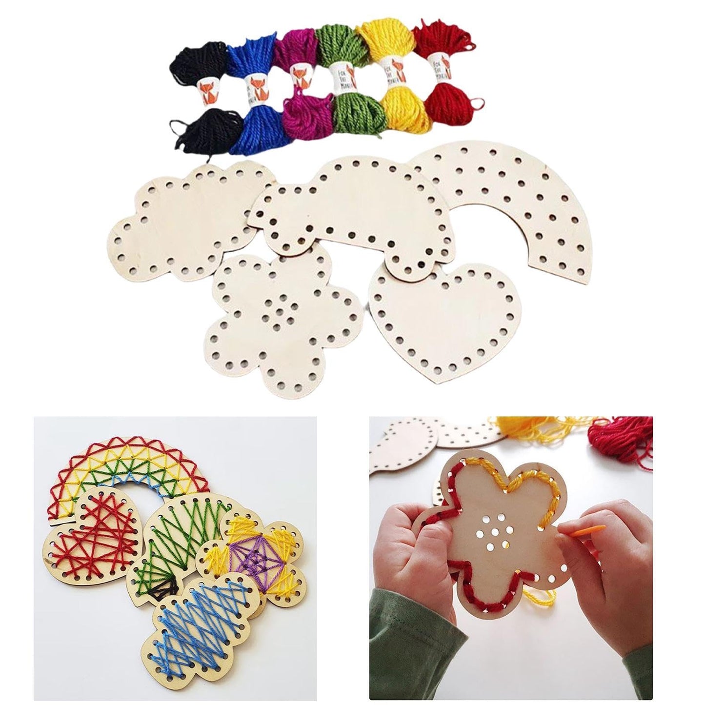 Kids Lacing Toy Sewing Kit Durability Professional, Premium, Boys Girls, Educational, Threading Panels Toy Fine Motor Skill