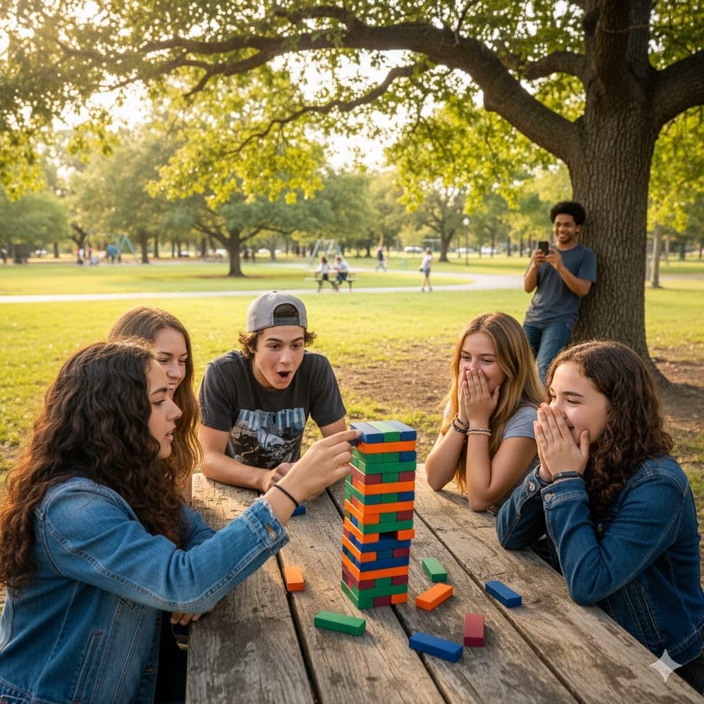 YEHUA! Totika Therapy Game Five Card Set with 48 Colored Stackable Blocks - Self Esteem, Junior, Teen/Adult, Life Skills and Icebreaker - A Game of Fun, Skill and Communication