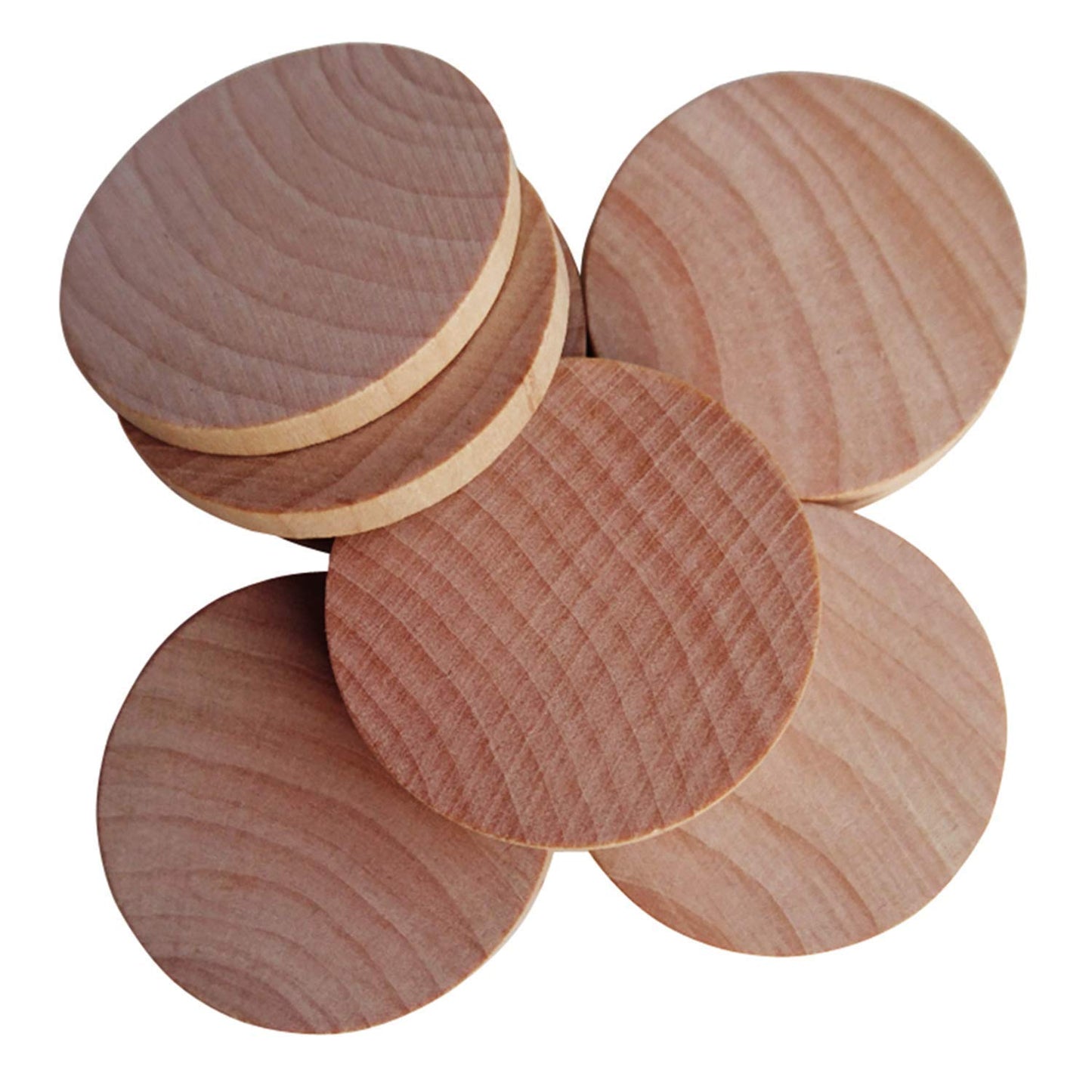 1.5 Inch Natural Wood Slices Unfinished Round Wood Coins for DIY Arts & Crafts Projects, 200 per Pack.