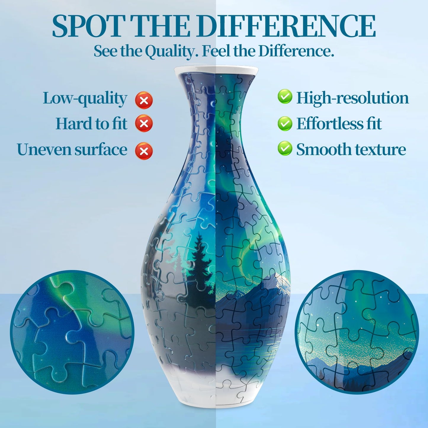 3D Puzzles Vase for Adults, Crafts for Adults, 160 Pieces Plastic DIY Unique Flower Vase with LED Light, House Warming Gift Birthday Gifts for Flower Arrangements and Home Decor (Night Light)